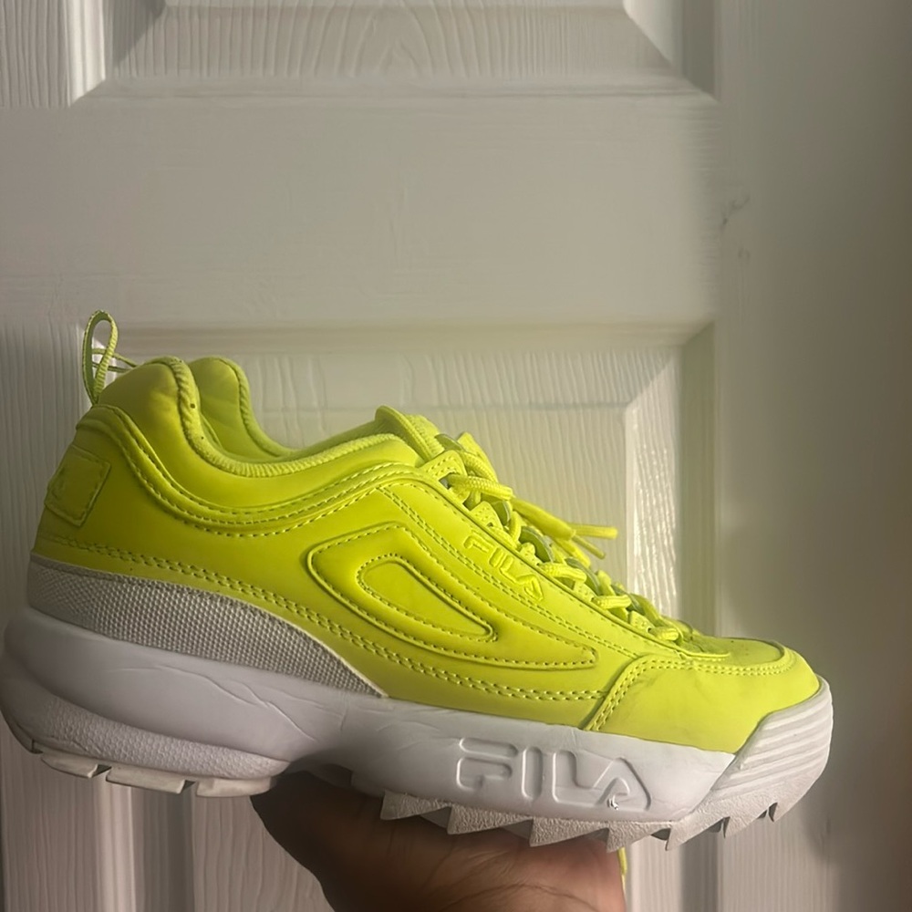 Neon yellow shoes